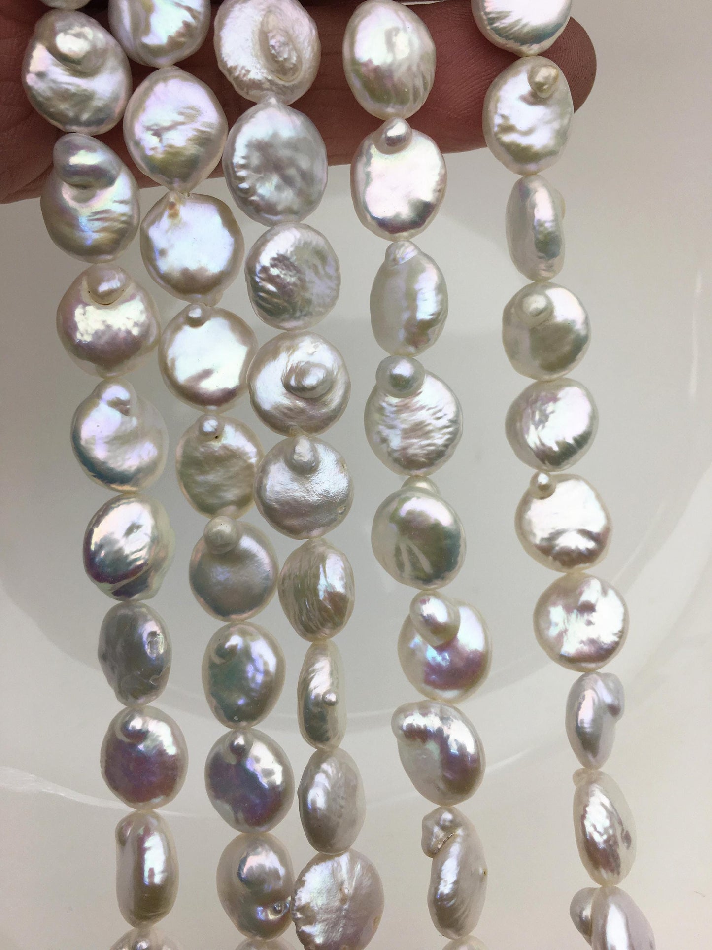 AA 10-11mm White Coin freshwater pearls,diy bead,flat round pearl bead,COIN12-2A-2-29
