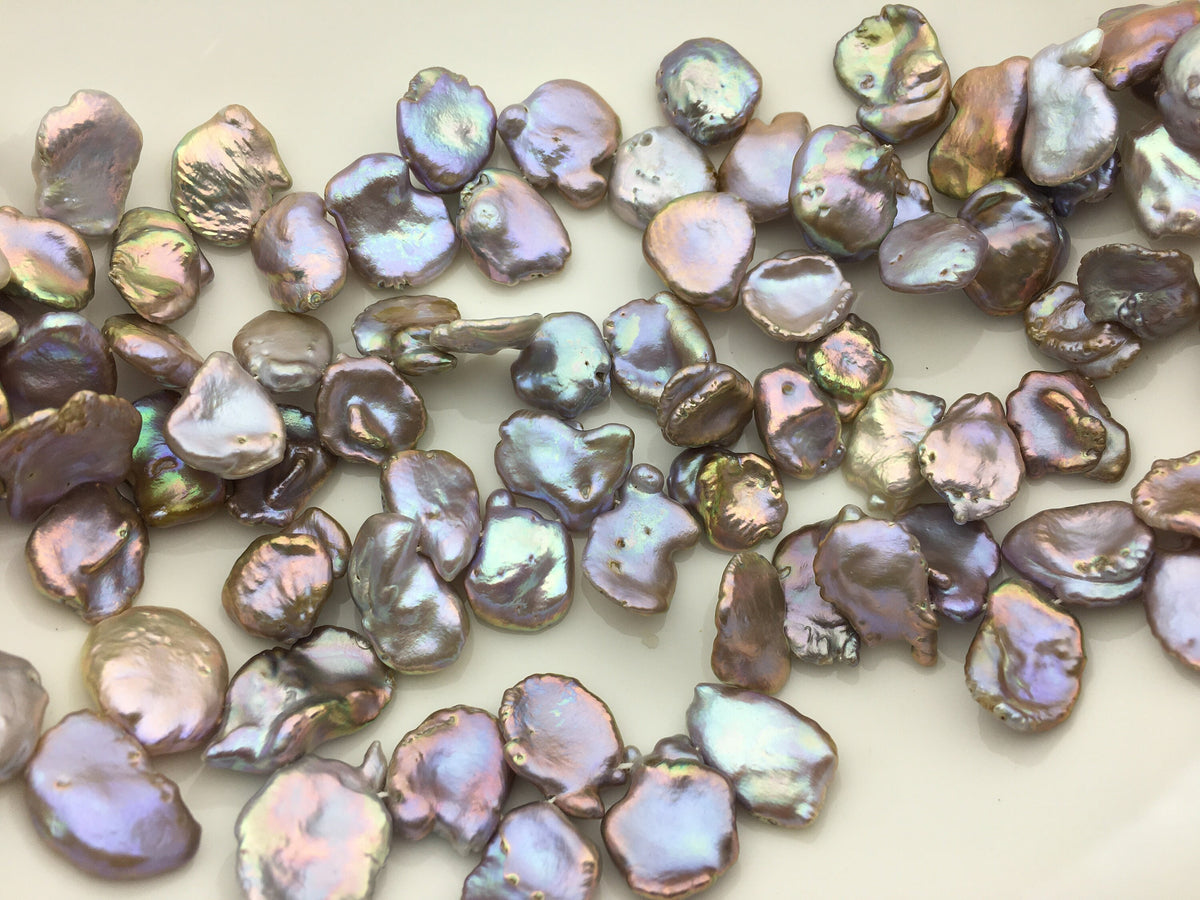16'' AA+ 12-15mm Big Purple Keshi freshwater Loose Pearls,ZS-129-32