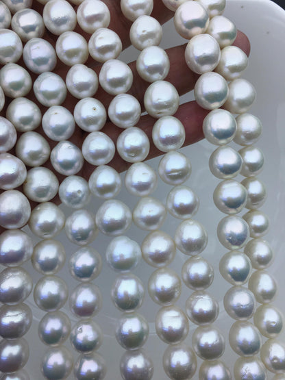 AA+ 11-13mm white big oval Edison Freshwater Pearl,ED12-2A-5-19
