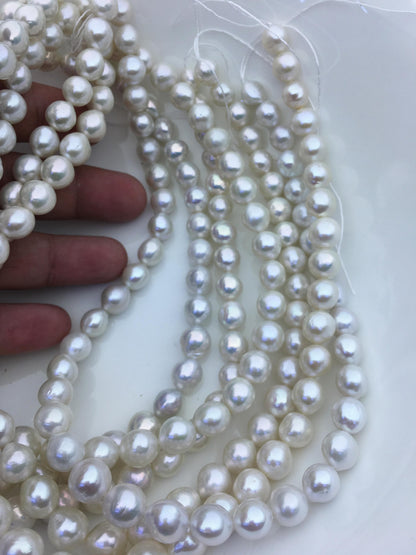 AA+ 9-11mm white side button round Edison Freshwater Pearl,ED12-2A-5-48