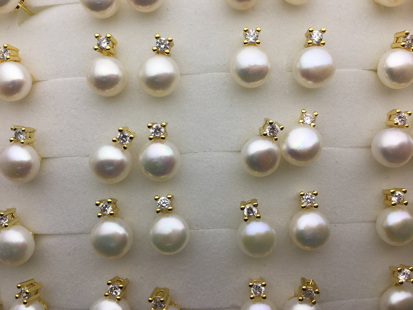 3 pairs White/Pink/Purple Set AAA button round pearl stud earrings,fashion pearl earrings,wedding pearl earrings,SE3-175-1