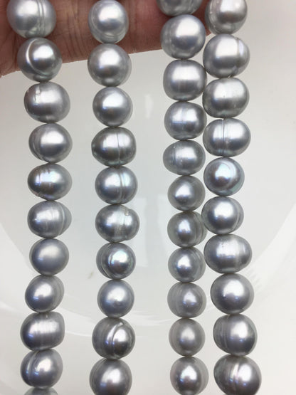 AA+ 10.3-11.3mm gray potato freshwater pearls,CR11-T1