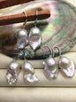 AAA 13-18mm white flame ball pearl dangle earrings,sterling silver,earring with white baroque Natural Pearl,SE3-031-17