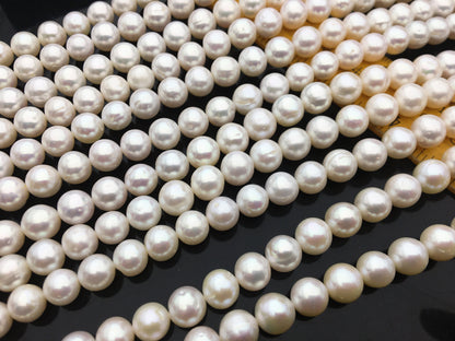 AA 8.5-9.3mm white near round freshwater pearls,full strand,RP9-2AY-Bdc-6