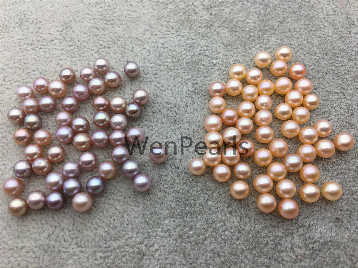 5pcs AAA 4.5-5mm pink/purple seed pearl bead,small freshwater round loose pearl wholesale,tiny pearl supply,half hole,no hole,RP4-3A-3