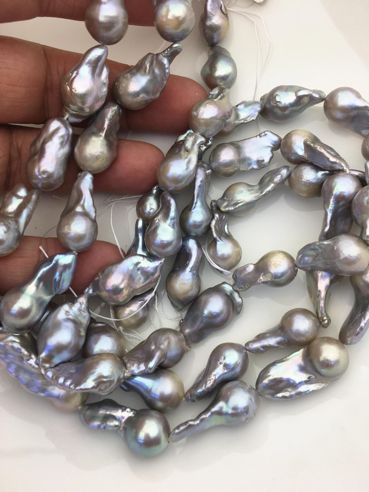 15.5'' AA+ 10-12mm gray flame ball pearl,FL15-2A-5-80