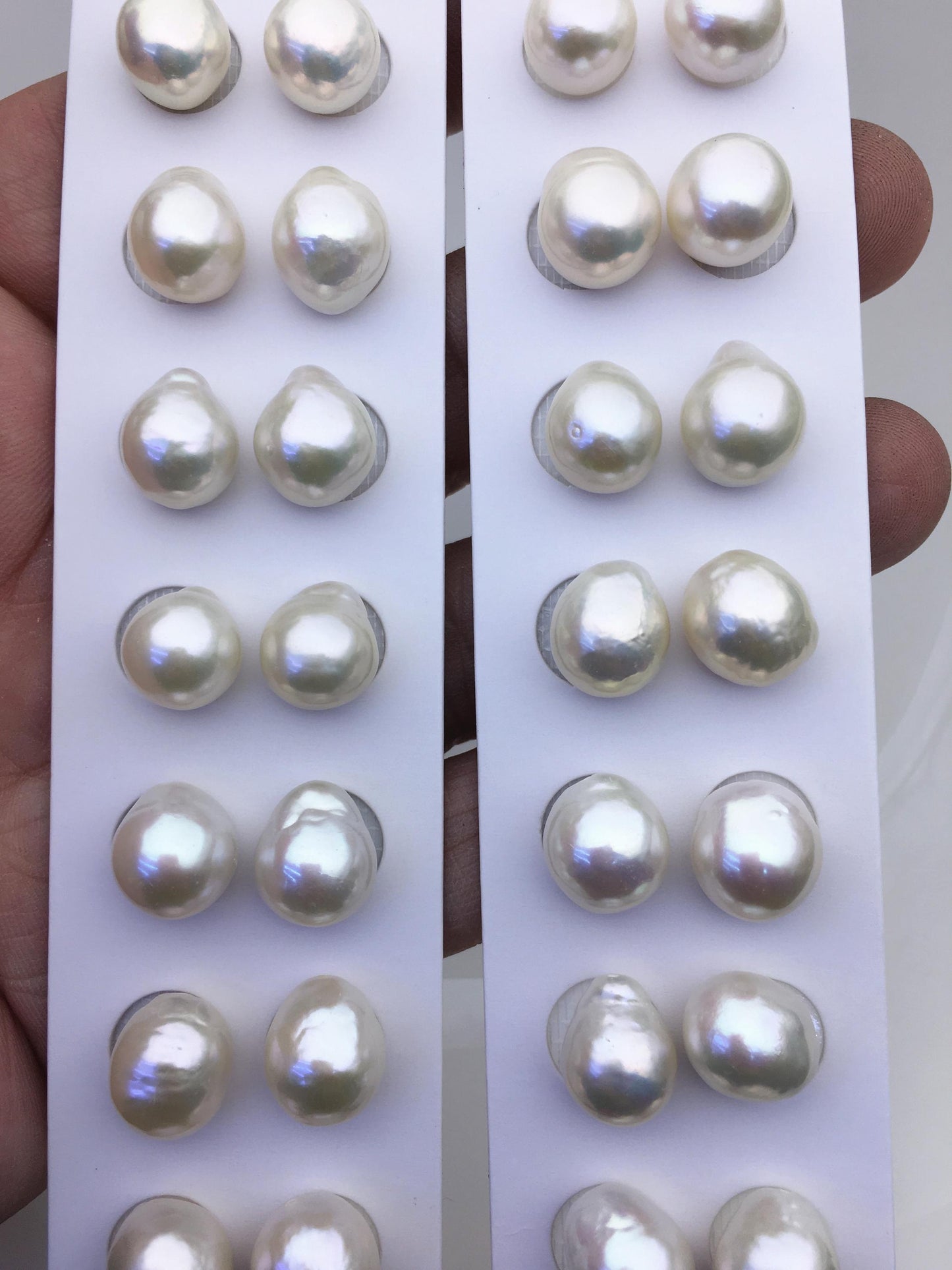 2 pairs AAA 10-11mm white rice freshwater pearls, no hole,LR10-T2