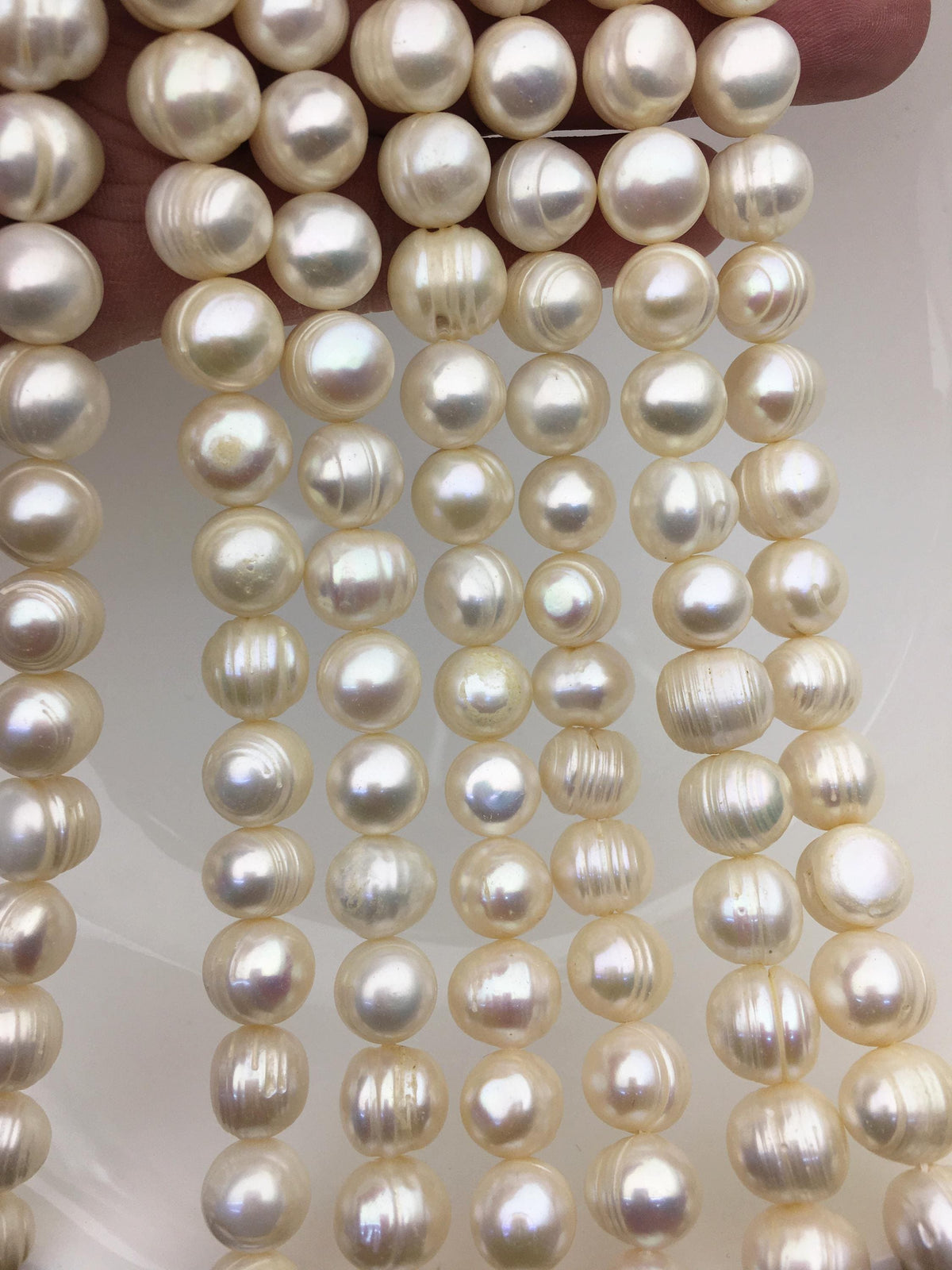 AA 10.3-11.3mm white circle ring potato freshwater pearls,CR11-2A-1