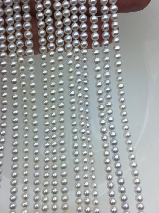 highLuster!AAA 4-4.5mm white near round freshwater pearls,4mm seed pearl,white round pearl,pearl wholesale,RP4-3AY-Gj-3