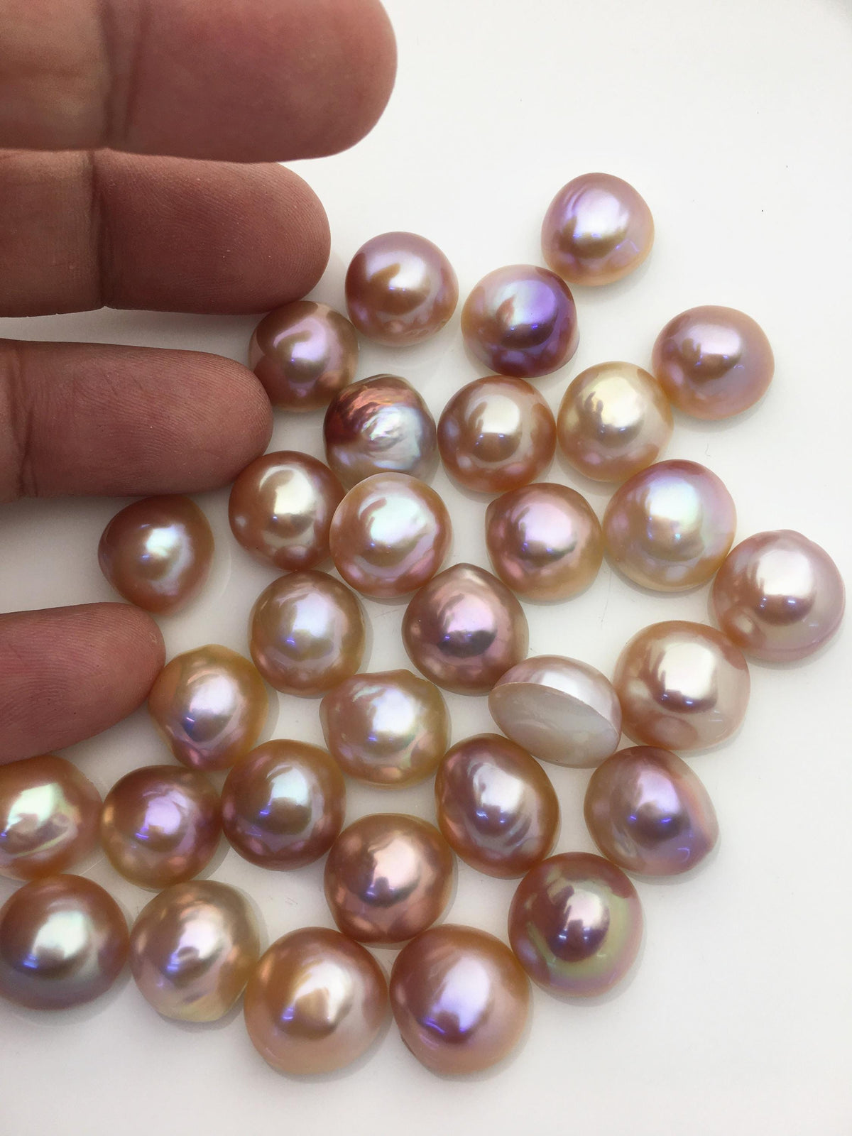 15pcs AAA 12-13mm Baroque Mabe Natural Purple Rainbow Freshwater Pearls,no hole,MB-T63