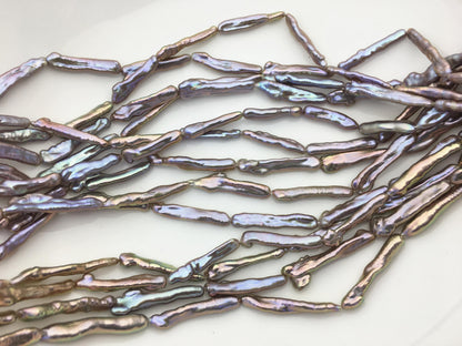 15.5'' AAA 4-7mm gray rainbow Toothpick pearls,ZS-80-27