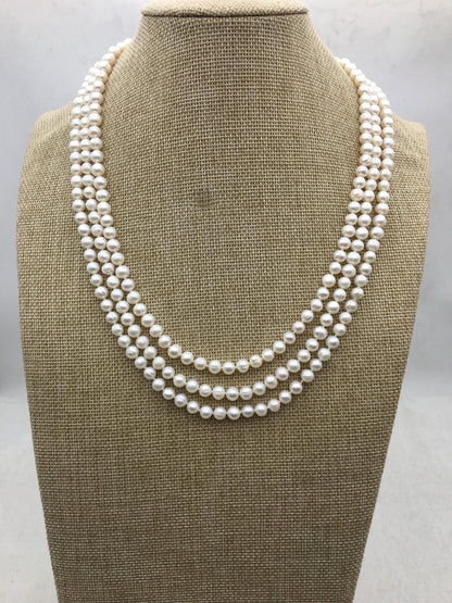 60'' AA+ 6-6.5mm white potato pearl Necklace,Wedding Necklace,NPN1-071