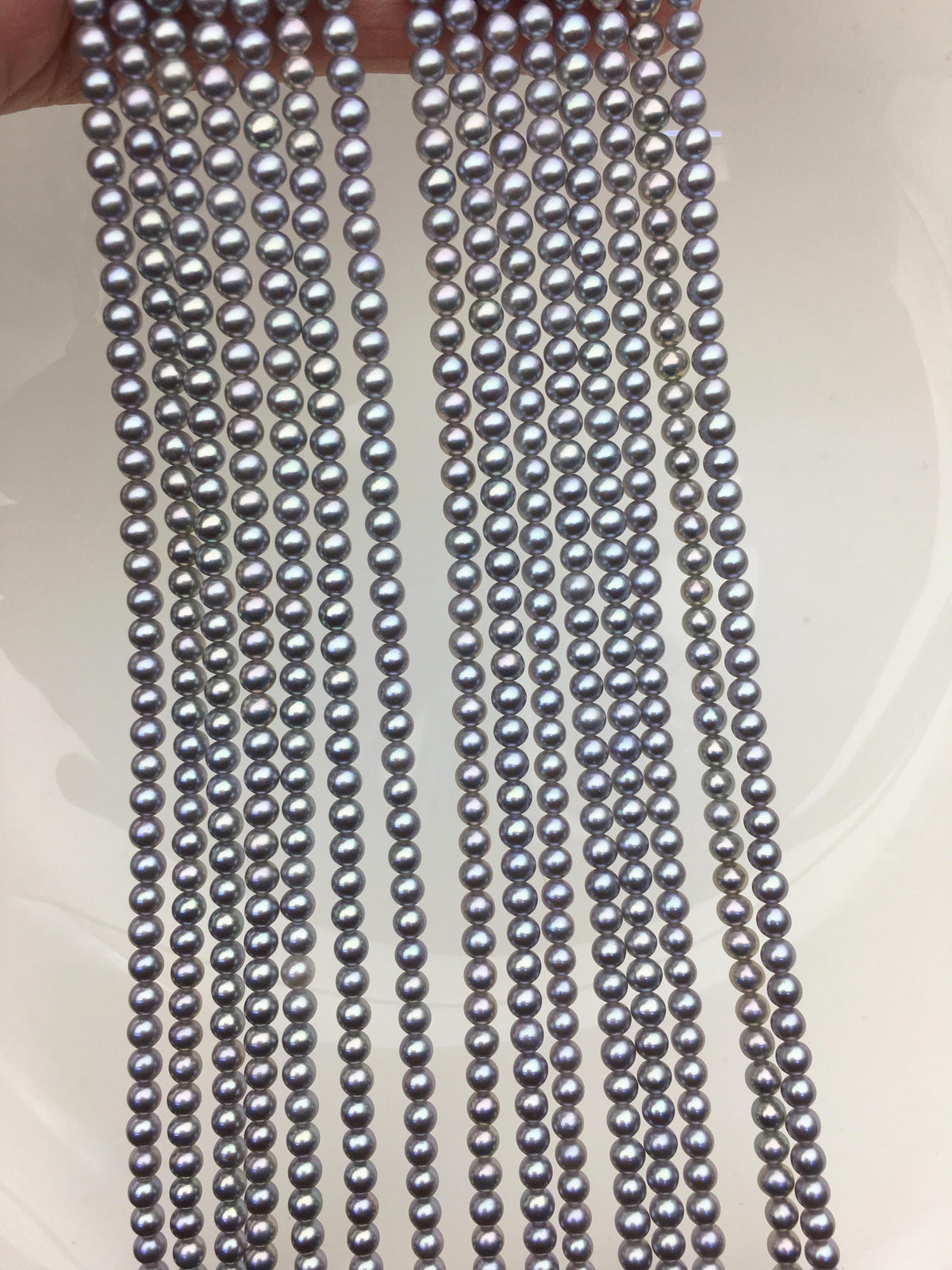 AAA 3-3.5mm Gray round freshwater pearls,RP3-T4