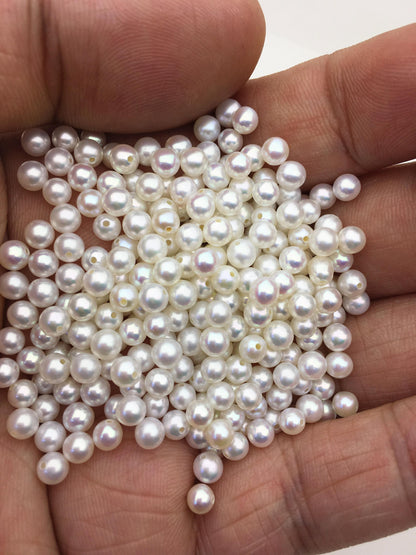 10pcs AAA 4-4.5mm seed round freshwater pearl bead,white freshwater round loose pearl wholesale,tiny pearl supply,RP4-3A-7
