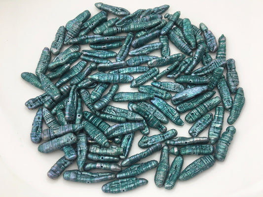 10pcs AA 4-7mm blackish green Biwa Freshwater loose Pearls,center drill hole,ZS-104-10