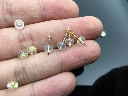 Sterling silver stud,1/5 pairs,s925 sterling silver stud, rose gold,yellow gold stud for earrings,ASL-ER-016