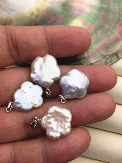 1pc AAA 16-19mm Big White Flower Baroque freshwater pearl pendant,NC1-T25