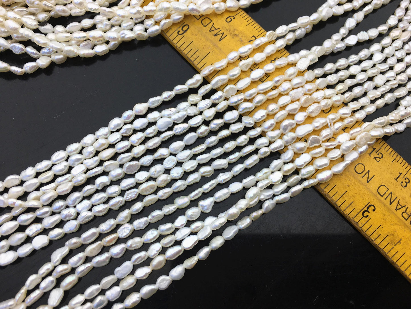 AA+ 3.2-3.7mm white nugget seed pearls,irregular nugget freshwater pearl strand,cheap price,pearl factory china,LM3-2A-7