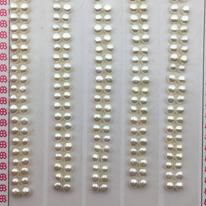 AAA 3.0-3.5mm Seed Button freshwater Pearls,3A,white color pearl stud earrings pearl,real pearl earring material,half drilled,BTN3-4A-1-1