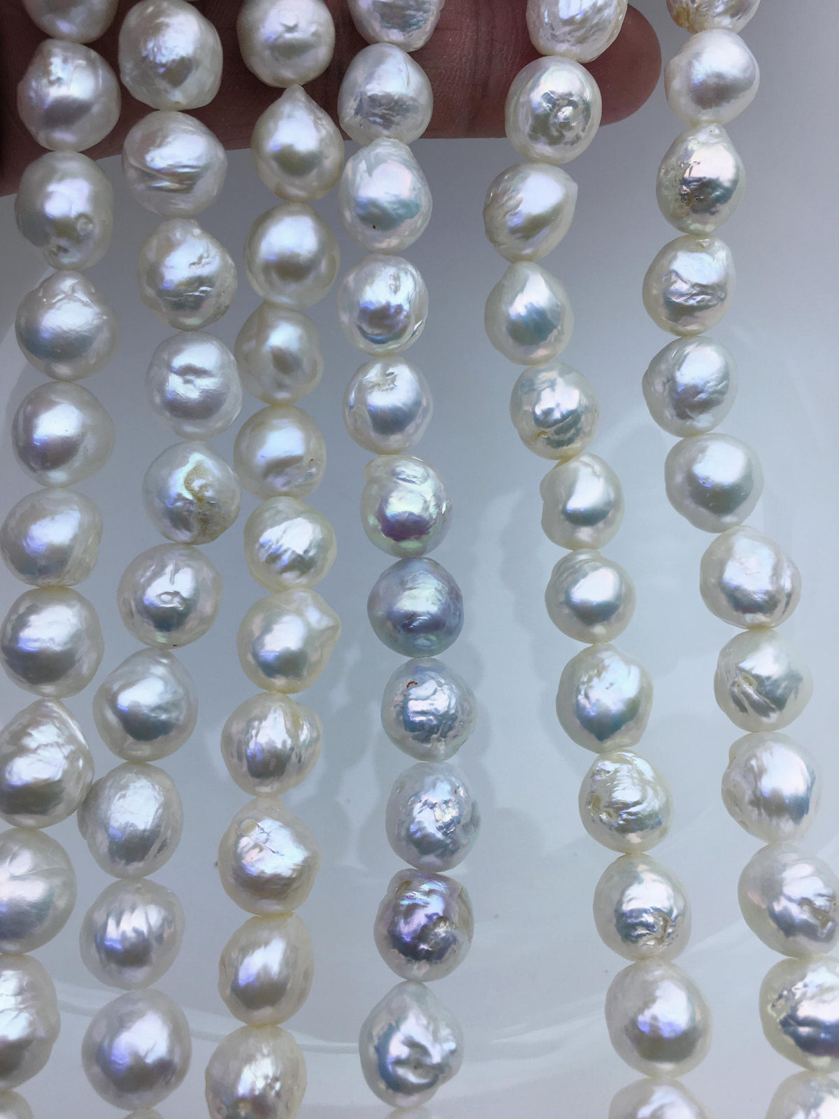 AA+ 9-11mm white baroque near round Edison Freshwater Pearl,ED12-2A-5-59