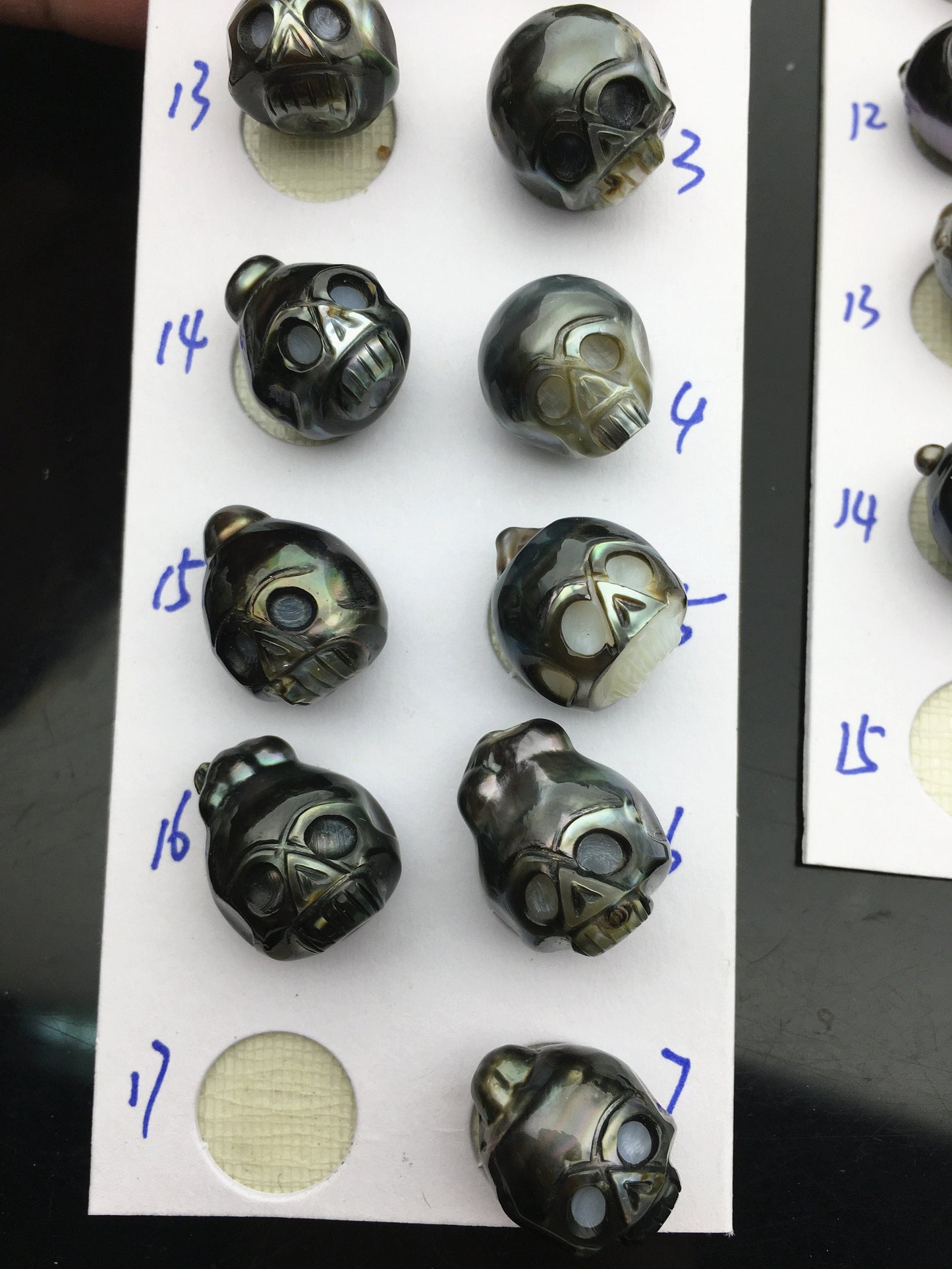 1pc 12-14mm Big Tahitian HandMade Carved Skull Sea Pearl Beads For necklace pendant earrings,Natural Color,Diy pearl,CAC-SKU-015-1