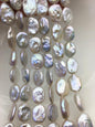 AA+ 14-17mm natural white overtone ellipse coin freshwater pearls,diy bead,flat block pearl bead,ZS-103-26