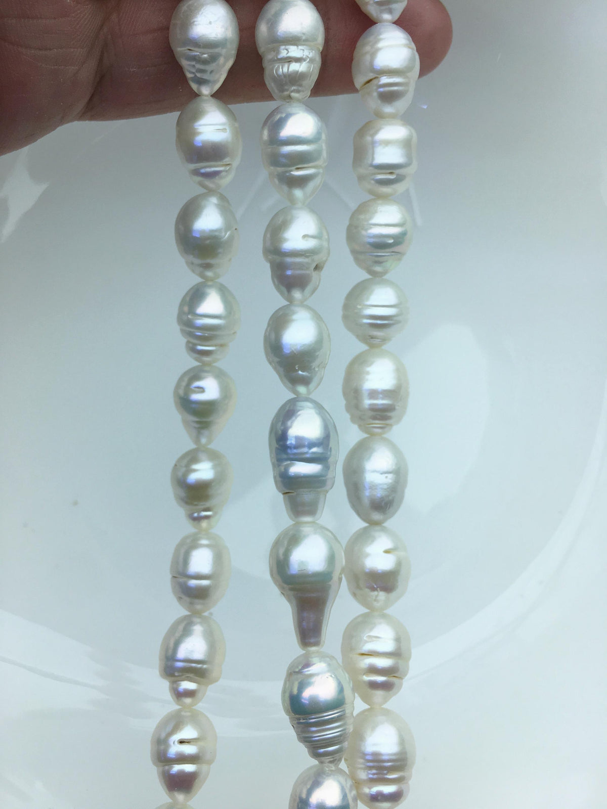 AA+ 9-11mm white circle drop Edison Freshwater Pearl,ED12-2A-5-43