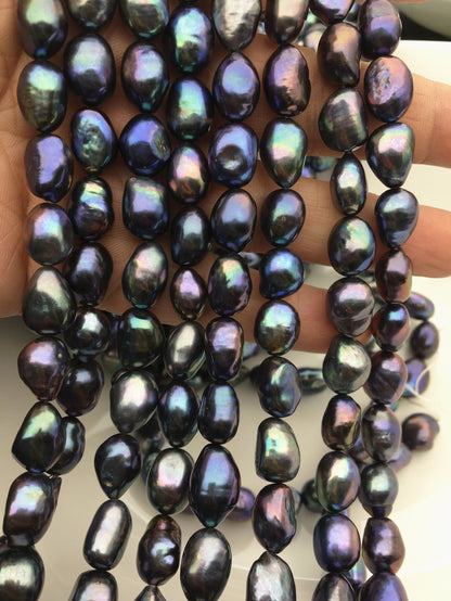 AA+ 10-11mm deep blue nugget freshwater pearls,diy pearl beads,Irregular Beads for Pearl Necklace,LM10-2A-26