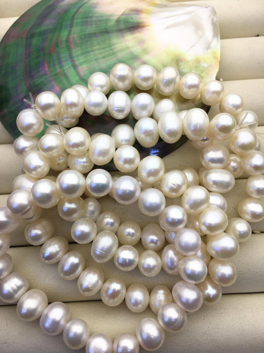 1pc AA+ 8.3-9.3mm 7'' White Freshwater Pearl Elastic string Bracelet, Big Pearl Bracelet,B8-014