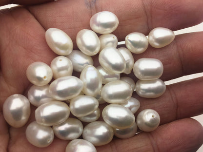 20pcs AA+ 8.3-9.3x10.5-12mm LONG white rice freshwater pearls, 0.9mm through hole,20pcs,LR9-3A-13-1