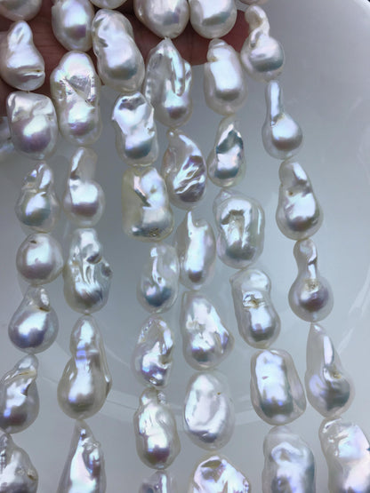 15.5'' AA 12-15mm white flame ball pearl,FL15-2A-5-6