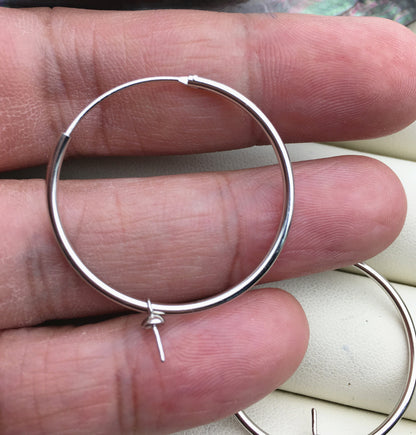 1 pc 1.2'' 925 sterling silver ear hook with loop,hooks findings , DIY earrings jewelry,ASL-ER-023
