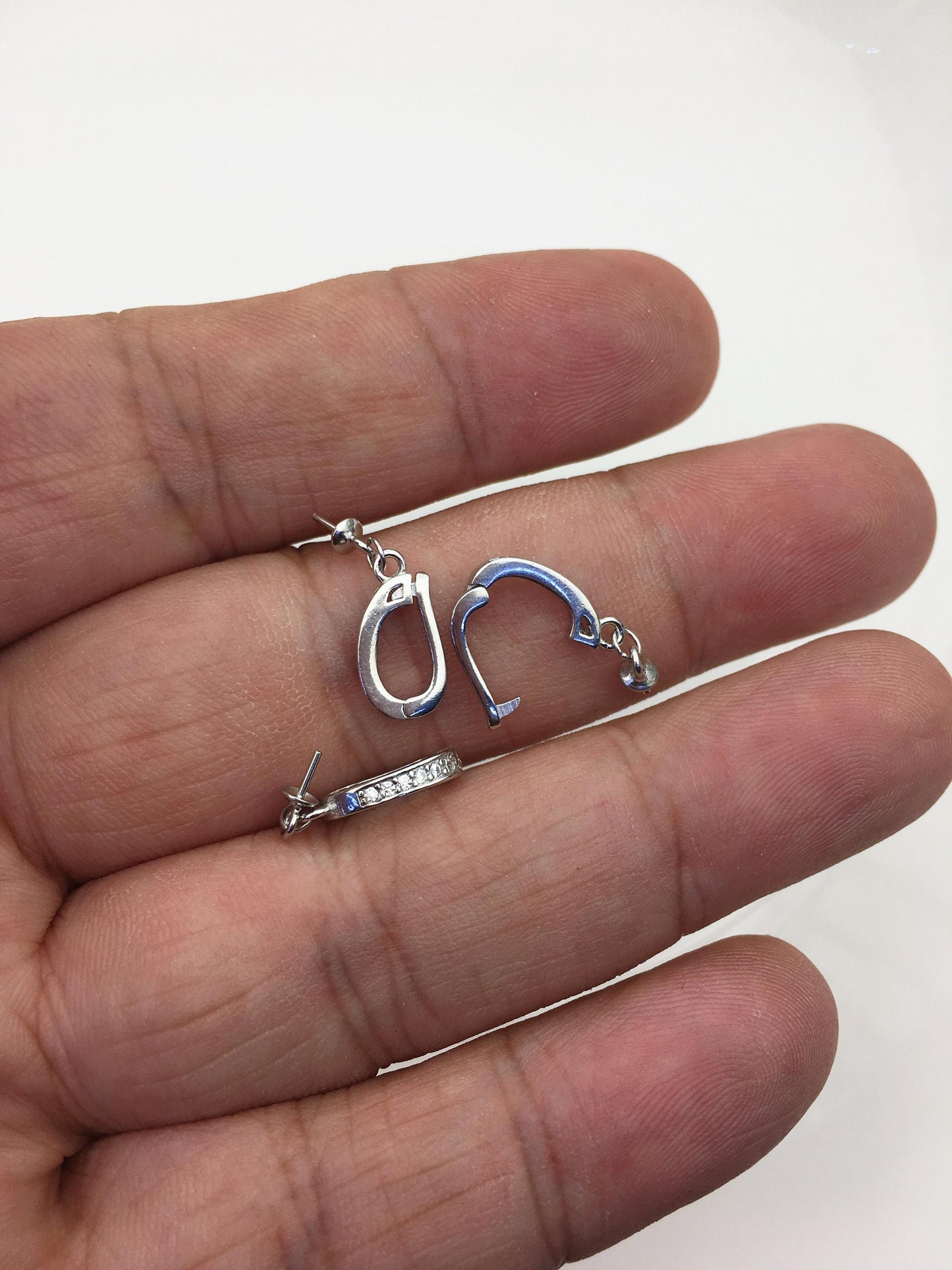 2pcs 6.5*13mm Cz zircon S925 sterling sliver pendant hook, for pendant,for DIY,wholesale,ASL-P-020
