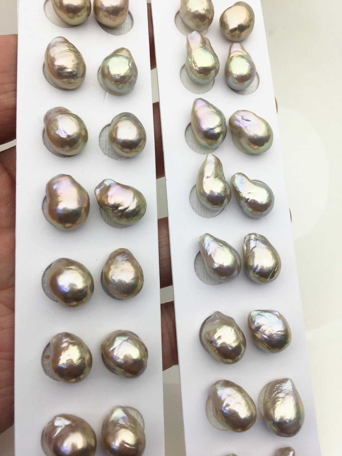5pairs AAA 9-10mm rainbow baroque drop edison freshwater pearl Pair,no hole,ED11-3A-2-12