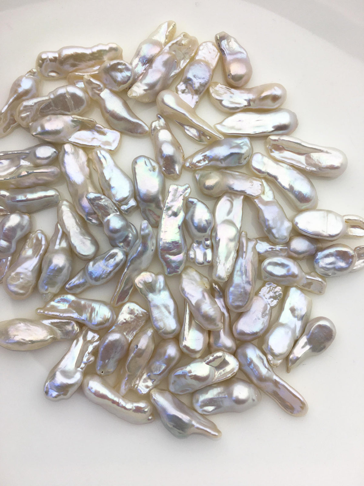 20pcs AAA/AA+ 7-9mm white baroque Freshwater Pearls, no hole,ZS-80-1-3