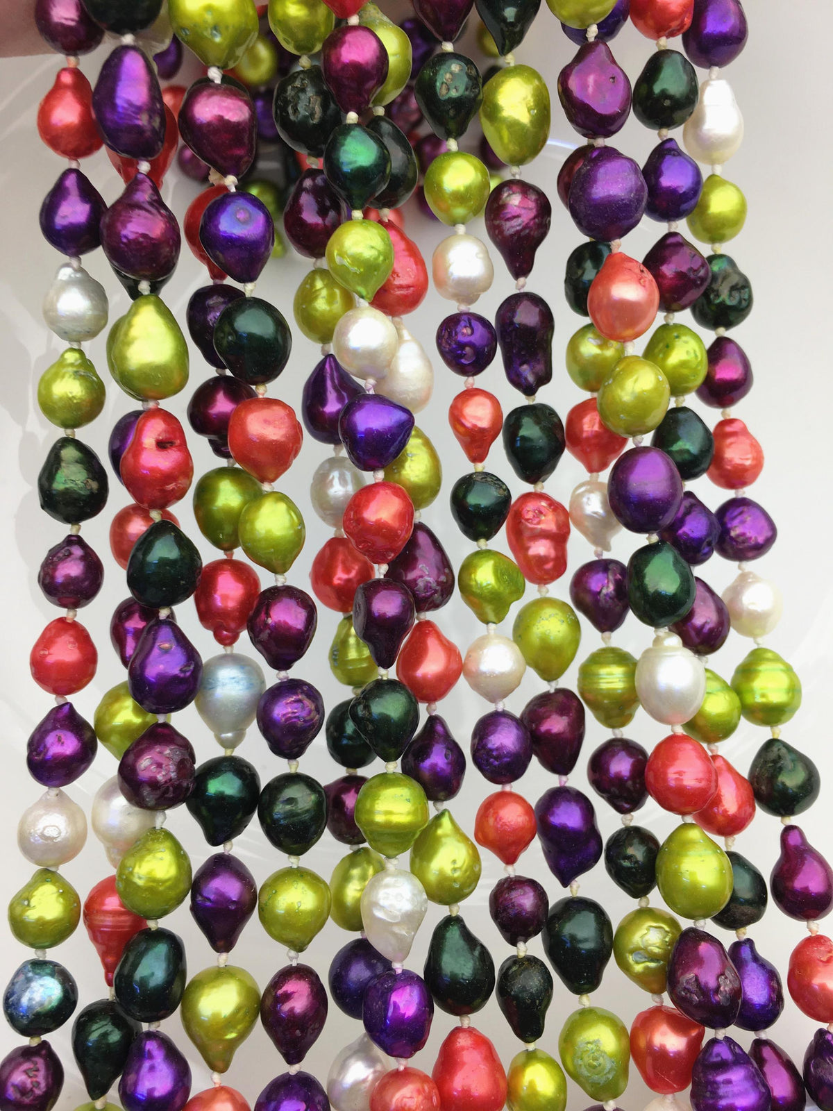 58'' AA 7-9mm misc color Tail Nuclear pearl Necklace,Wedding Necklace, Love, Mothers Day,Happiness,wholesale,NPN1-T4-1