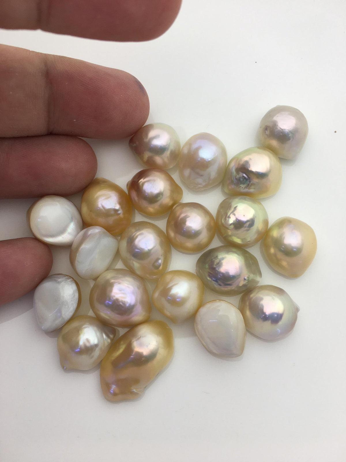 20pcs AAA 12-15mm Baroque Mabe Natural Rainbow Freshwater Pearls,no hole,MB-T3