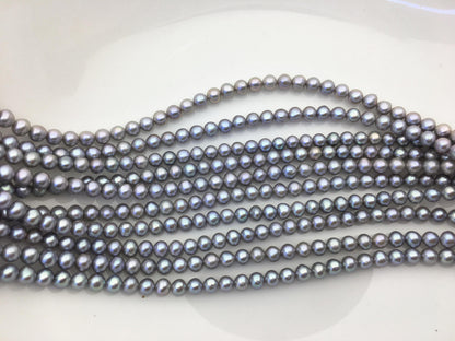 AAA 5-5.5mm gray near round freshwater pearls,RP5-3A-20