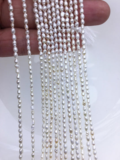 AA+ 2.3-2.5x3-4mm white rice freshwater pearls,rice loose pearl beads,diy pearl,genuine pearl,Cultured pearl,diy pearl beads,LR2-2A-5