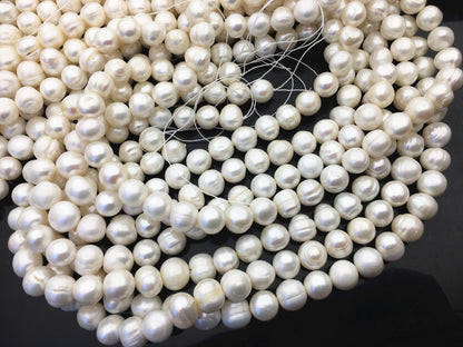 AA 11.3-12.3mm White Big Potato freshwater pearls,White freshwater pearl, pearl strand,big hole pearls, pearls for leather,CR12-2A-7