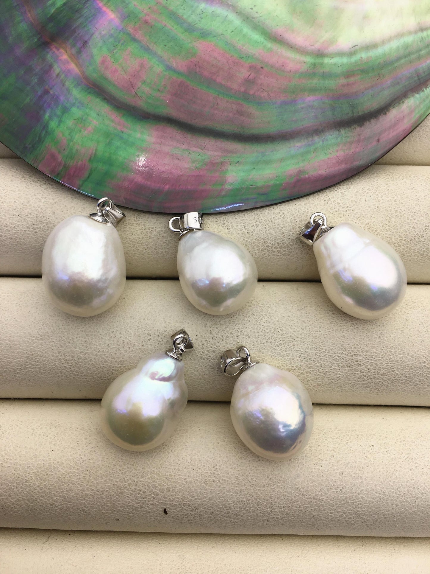 2pcs AAA 12-13mm white big drop rice edison freshwater Pearl pendant,NC1-033-4