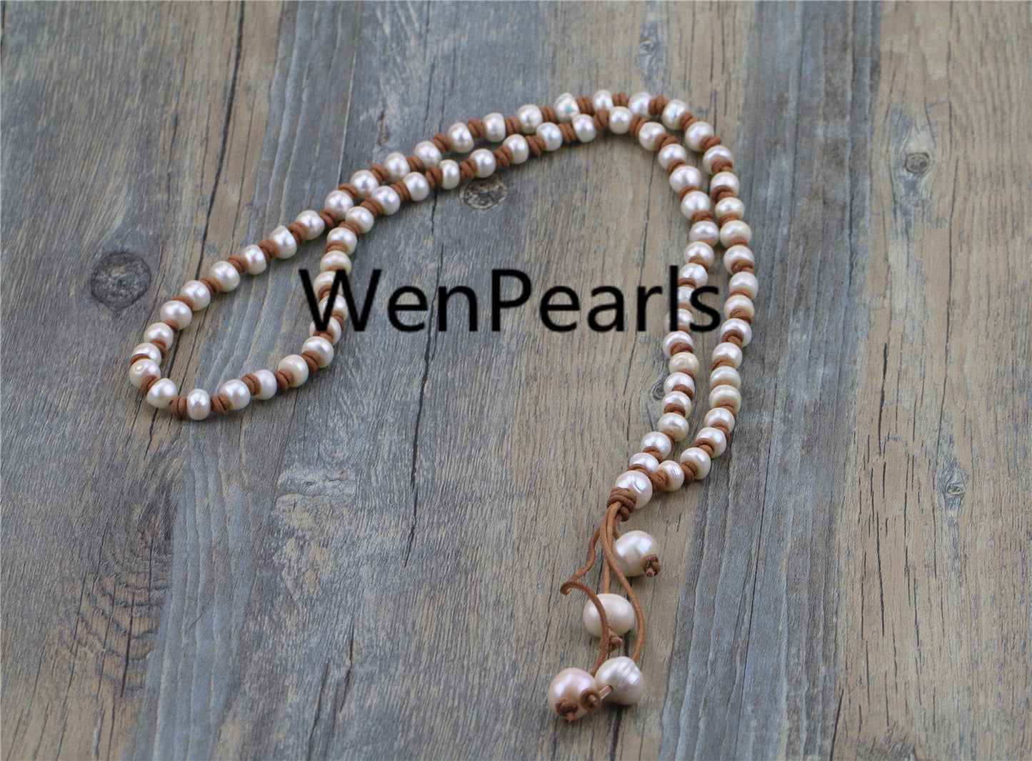 11mm Button Freshwater pearl and leather necklace,Baroque Freshwater Pearl Necklace,white pearl necklace,wholesale,Le3-014