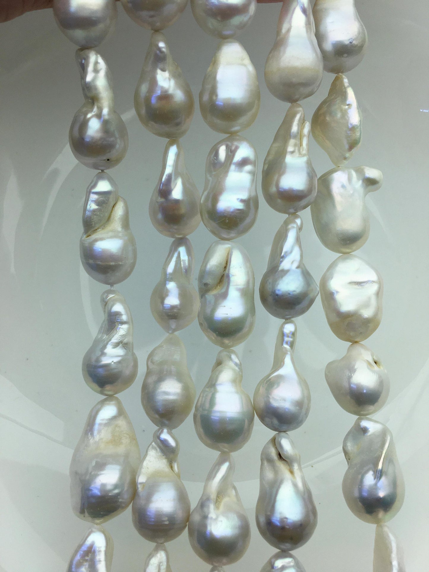 15.5'' A 13-15mm White flame ball pearl,FL15-2A-5-77