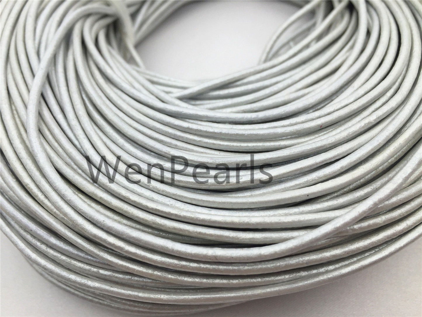 2mm Silver Gray Leather Cord,1 yard,5 yards,10 yards,round leather cord,DIY leather cord,LC2-103