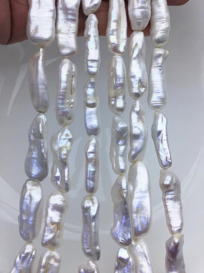 AA 9-13mm big white Thick Keshi Biwa Pearl Necklace,ZS-200-120-6