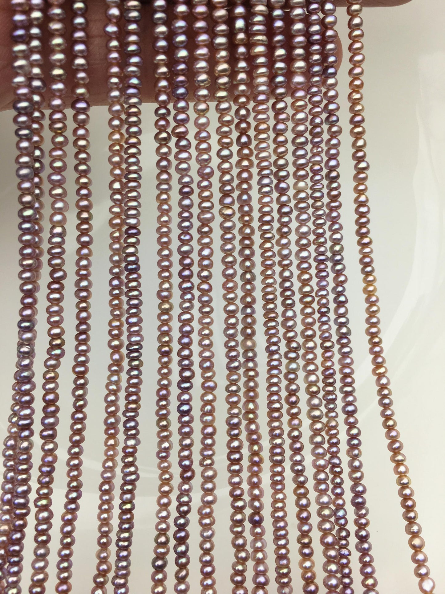 AAA 3-3.5mm purple tiny button potato freshwater pearls,Rondelle pearl Beads,loose strands,SM3-T2