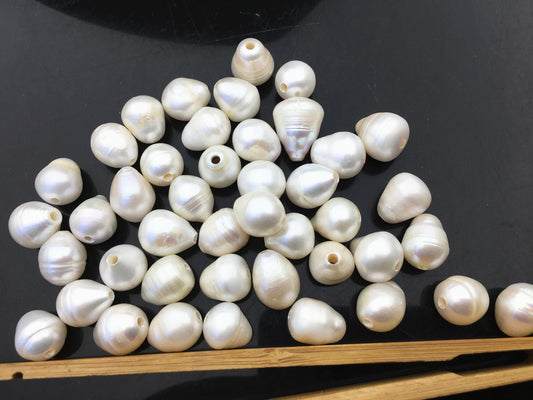 20pcs AA 11.3-13mm Big White teardrop pearls,2.2mm large hole,LR12-2A-2