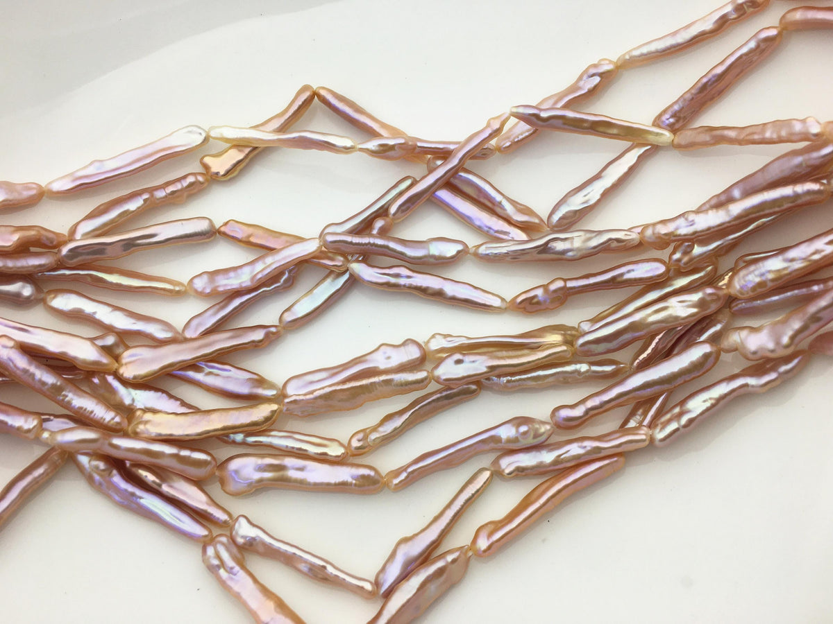 15.5'' AAA 5-7mm natural light purple rainbow Toothpick pearls,ZS-80-25-5