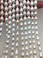 AA+ 8-8.5mm x 9-11mm Cultured White Freshwater Rice Pearls beads,drop pearl necklace,diy pearl beads,gift for her,LR8-T3
