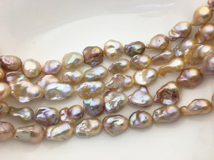 15.5'' AA+ 12-15mm natural mix color flame ball pearl,FL15-2A-5-2